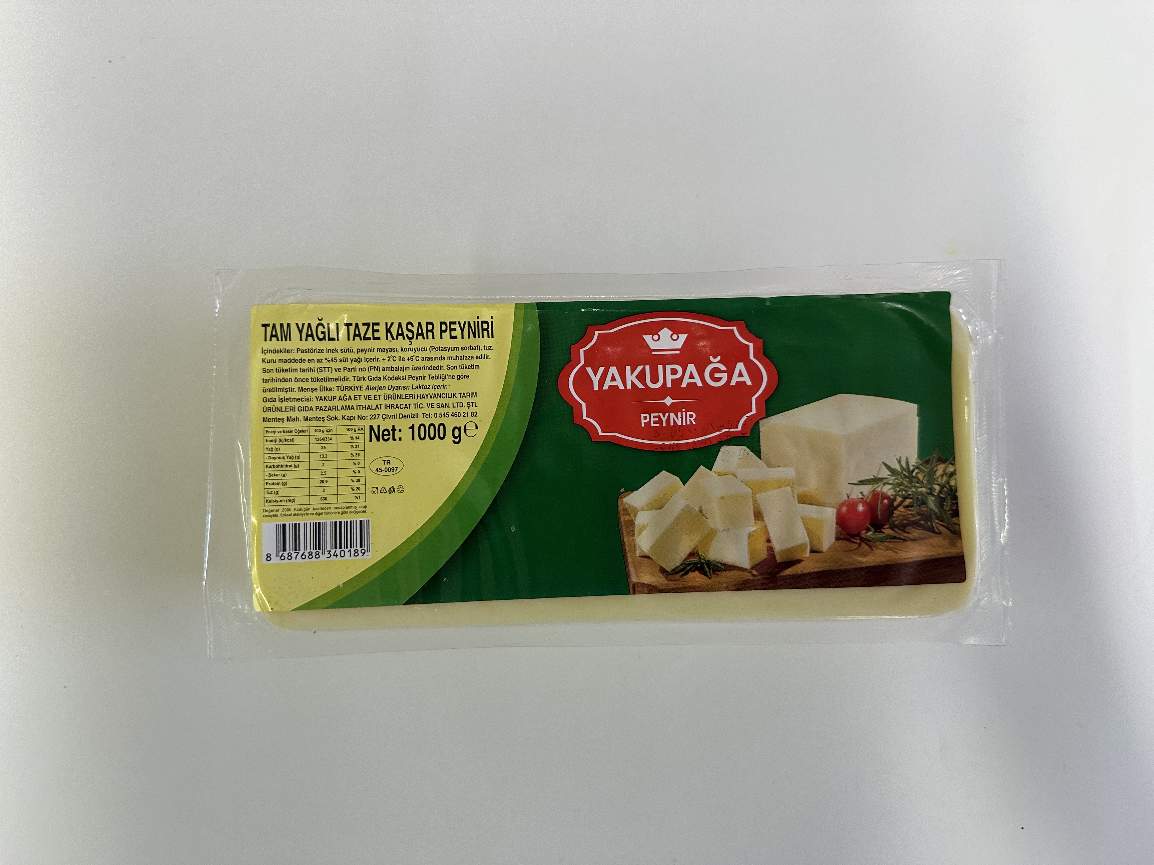 YAKUPAĞA TAM YAĞLI KAŞAR PEYNIR